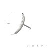 316L SURGICAL STEEL THREADLESS PUSH IN CZ BEZEL ARCH MOON FAN TOP PART
